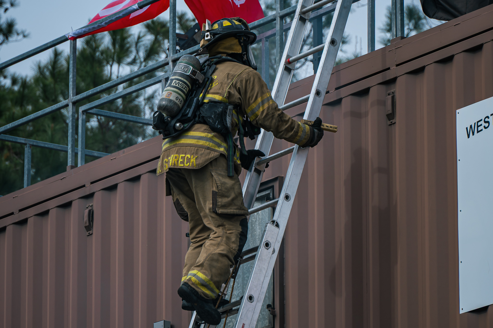 Tower ladder climb
