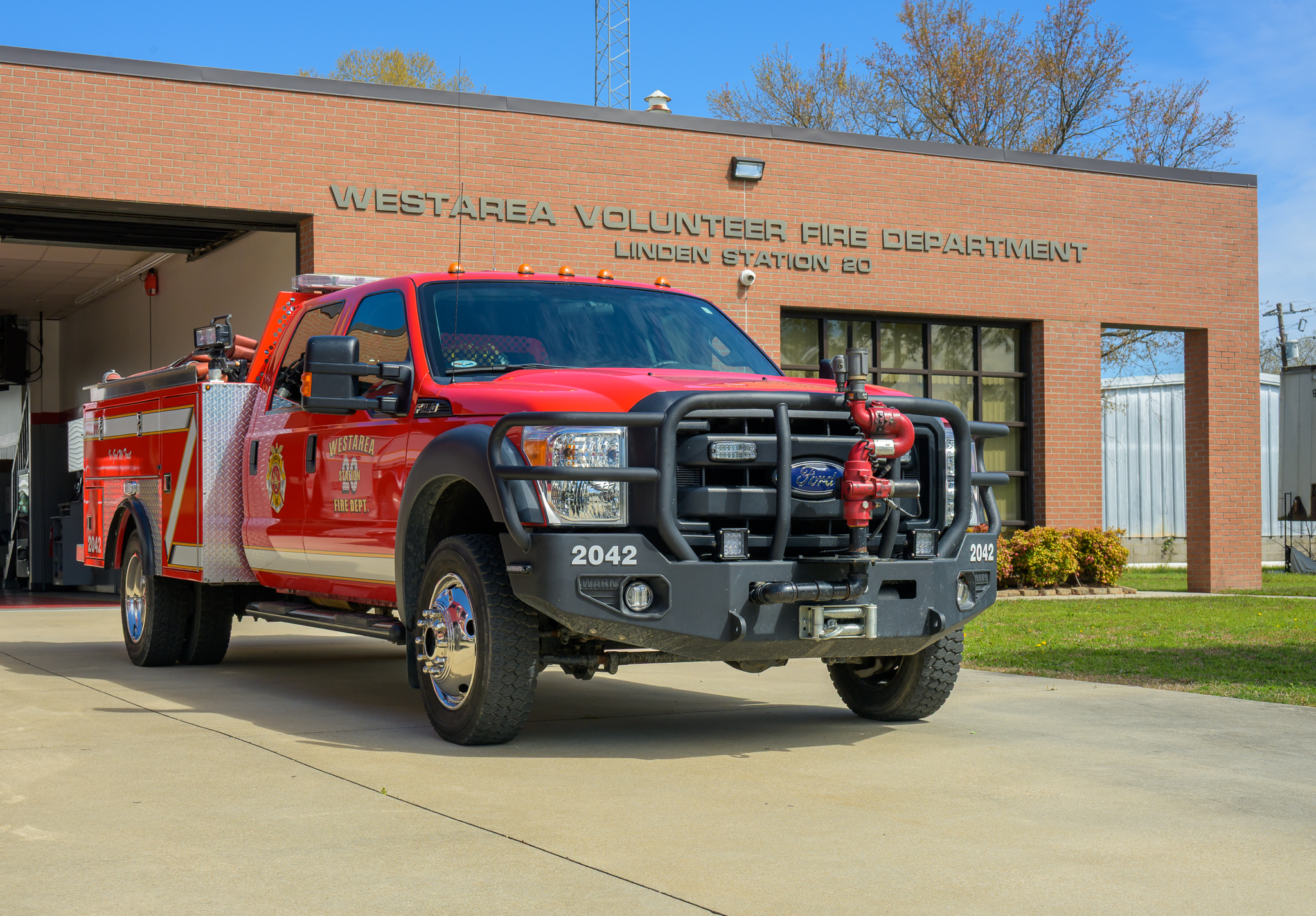 Brush truck at station